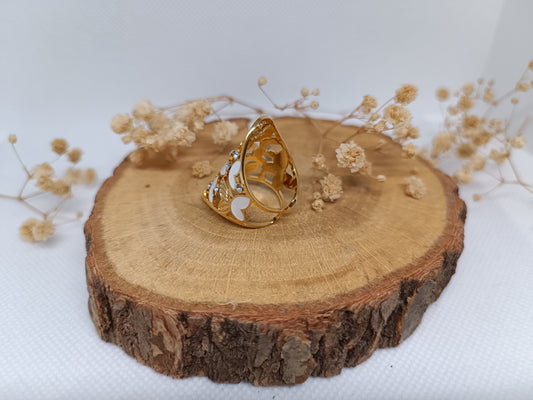 Bague Ornée de Papillons - Doré