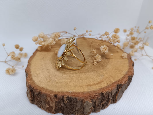 Bague Soleil Nacré - Doré