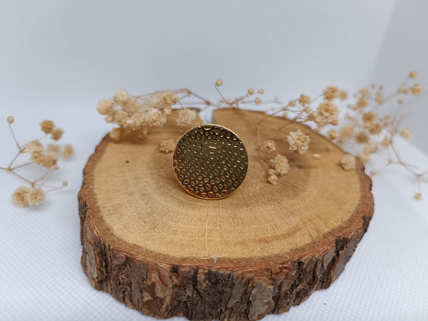 Bague Ronde Martelé - Doré