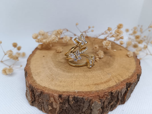 Bague Papillons - Doré