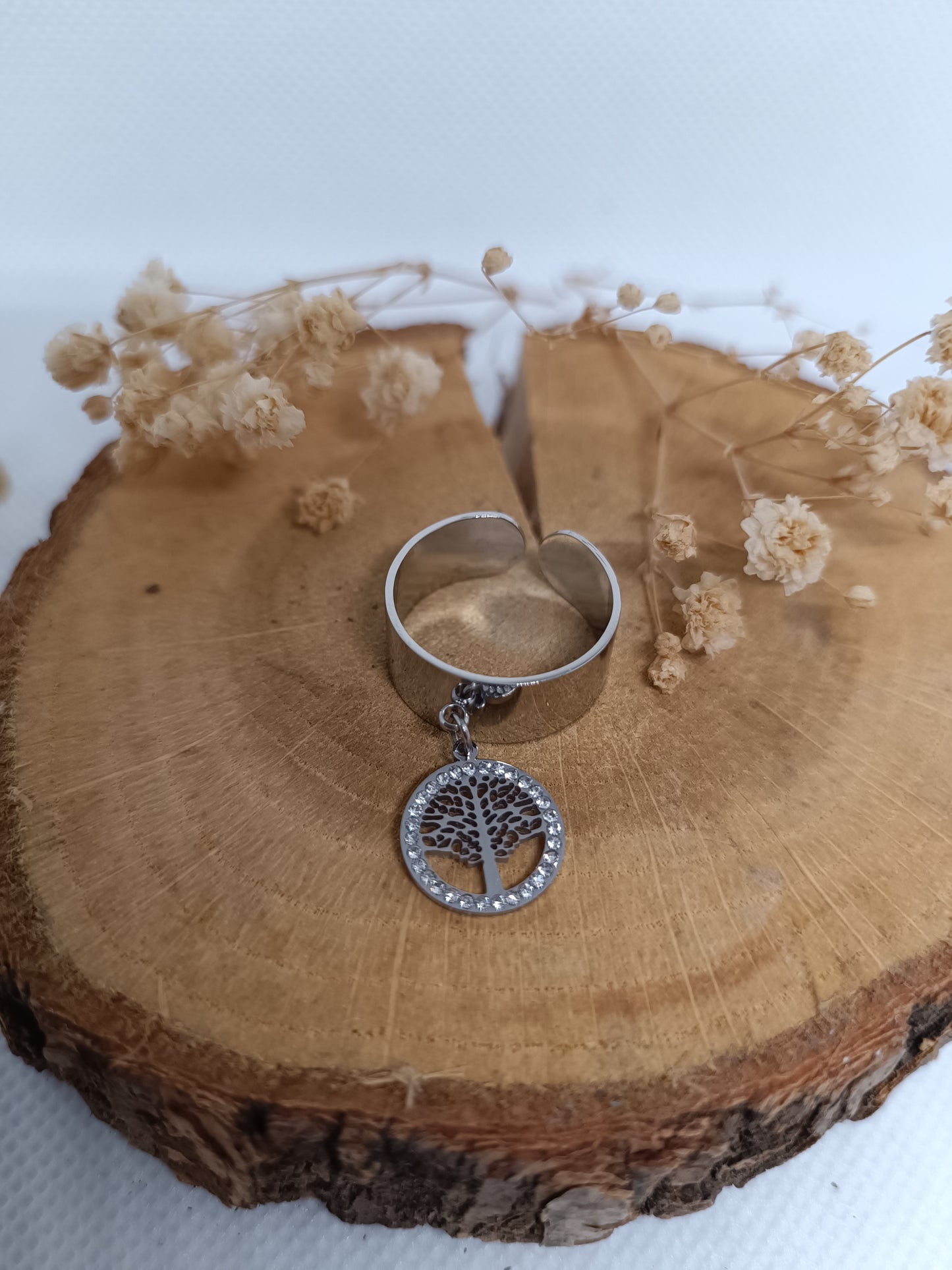 Bague Breloque Arbre de Vie - Argenté
