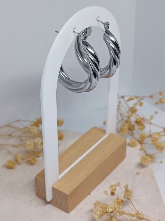 Créoles Torsadées - Argenté