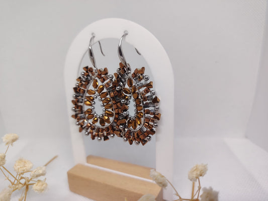 Boucles d’oreilles perles & cristaux – Acier inoxydable