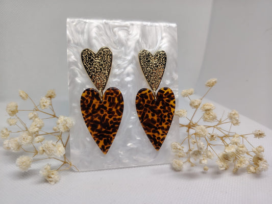 Boucles d’oreilles cœur en acier inoxydable – Multicolores