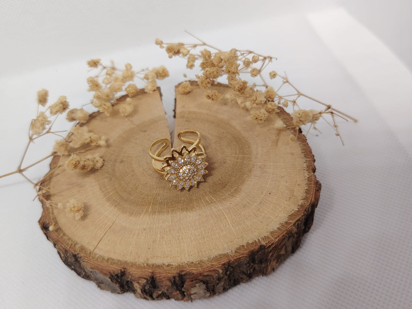 Bague Rotative Anti-Stress en Acier Inoxydable Doré