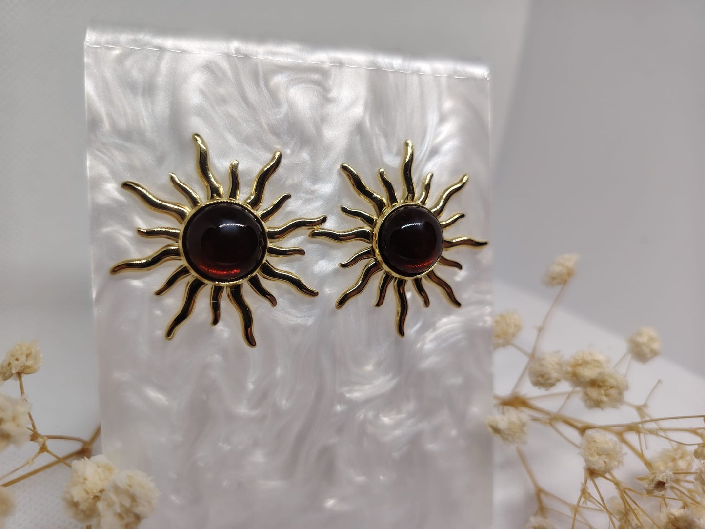 Boucles d’oreilles Soleil en acier inoxydable