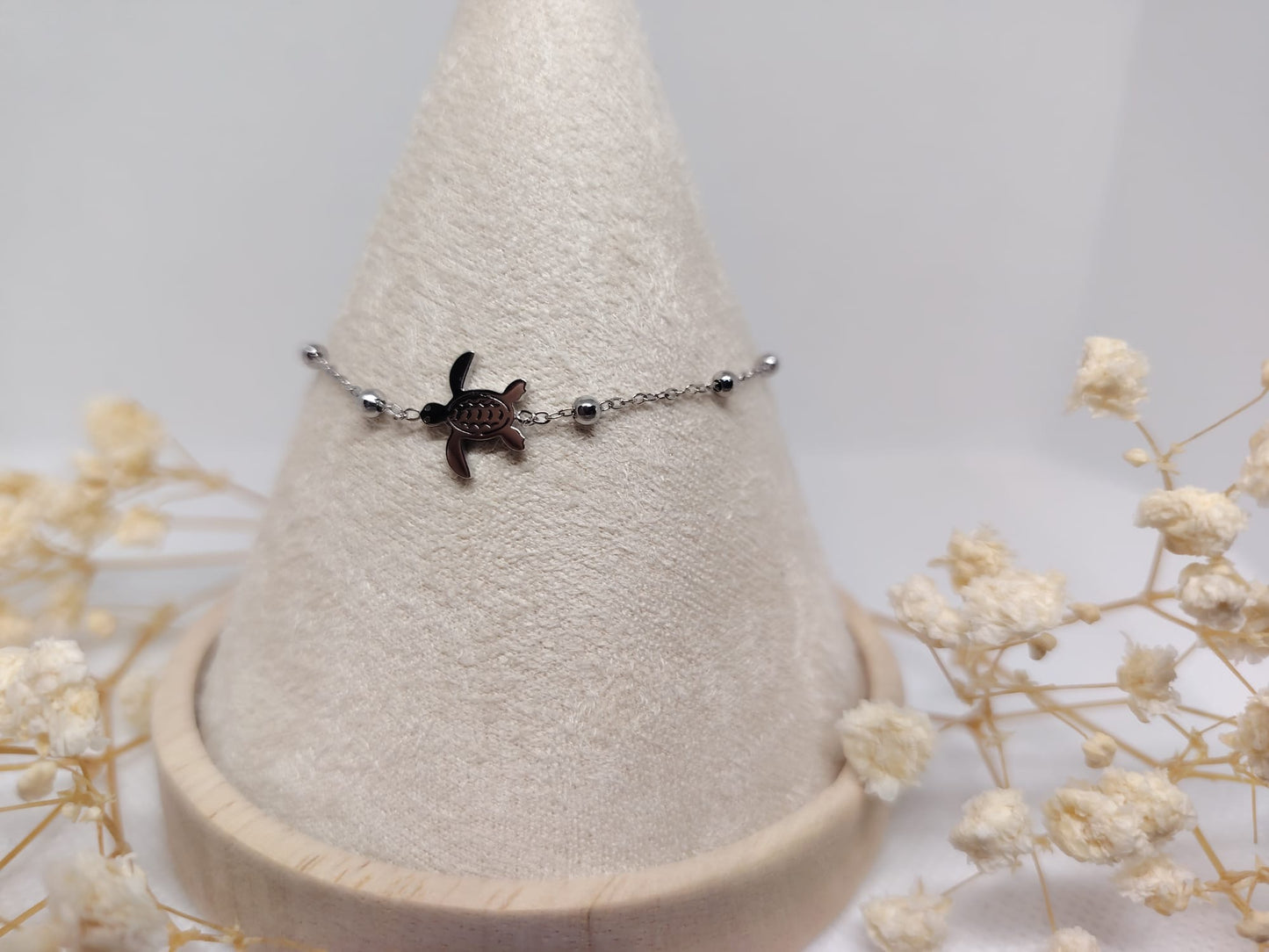 Bracelet Enfant Tortue Argentée – Acier Inoxydable