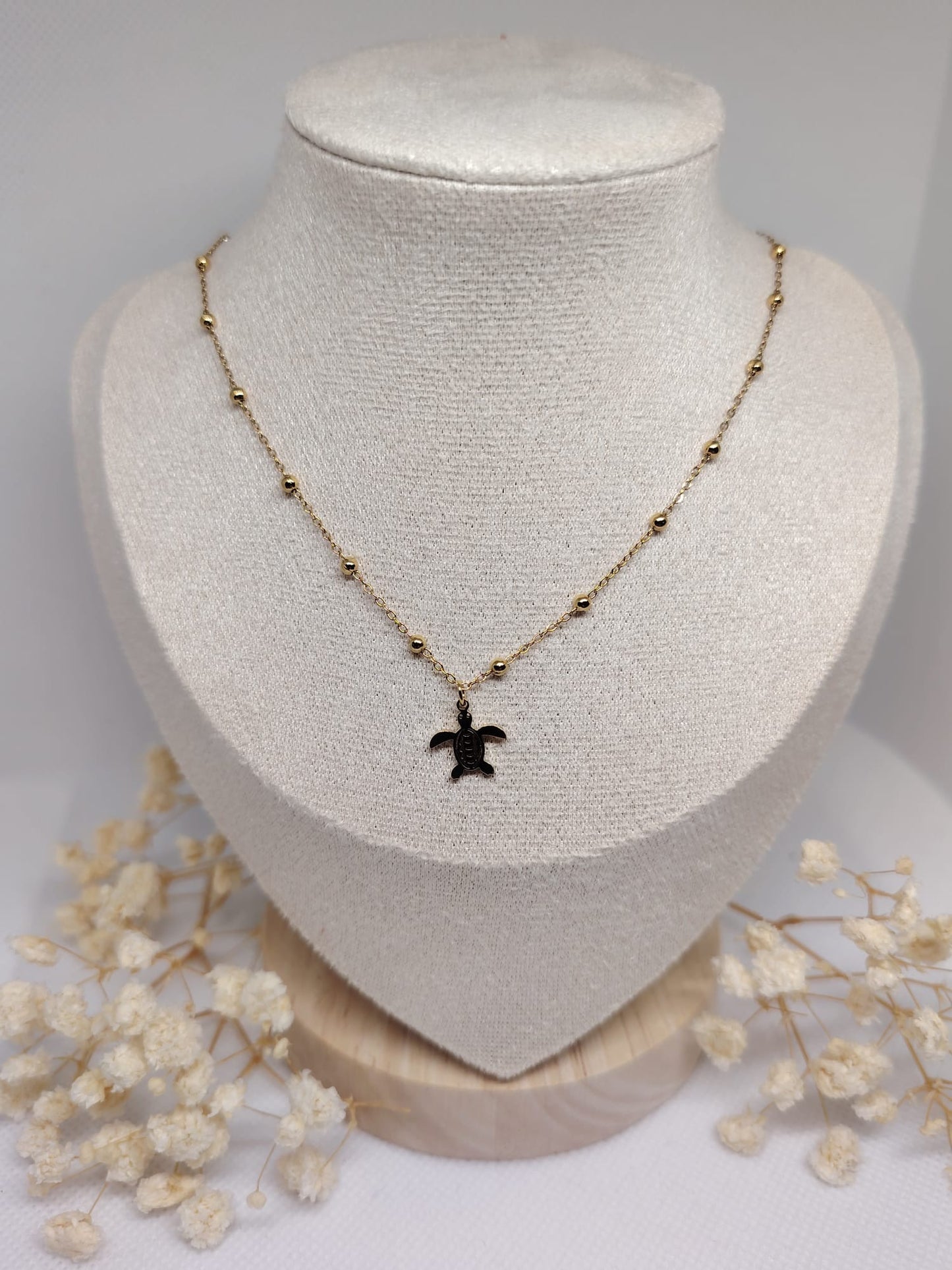 Collier Enfant Tortue Doré – Acier Inoxydable