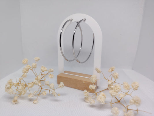 Créoles Argent 60 mm – Acier inoxydable