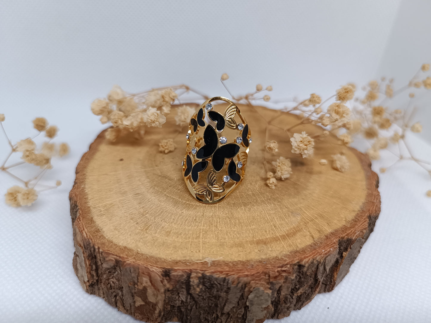 Bague Ornée de Papillons - Doré