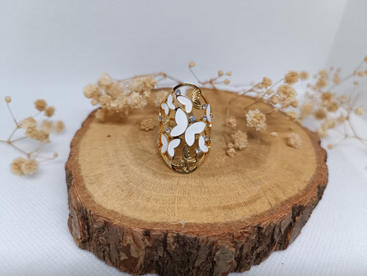Bague Ornée de Papillons - Doré