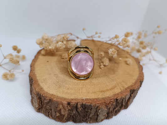 Bague Ovale Nacré - Doré