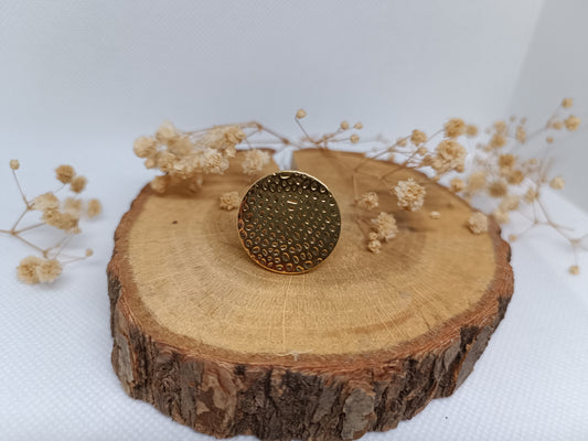 Bague Ronde Martelé - Doré