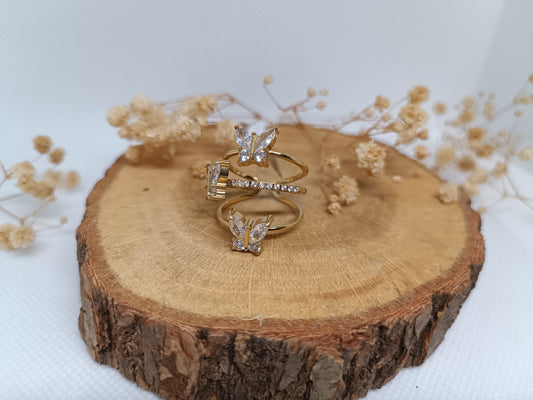 Bague Papillons - Doré