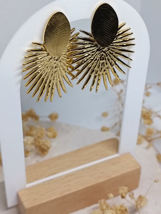 Boucles d'Oreilles Soleil - Doré