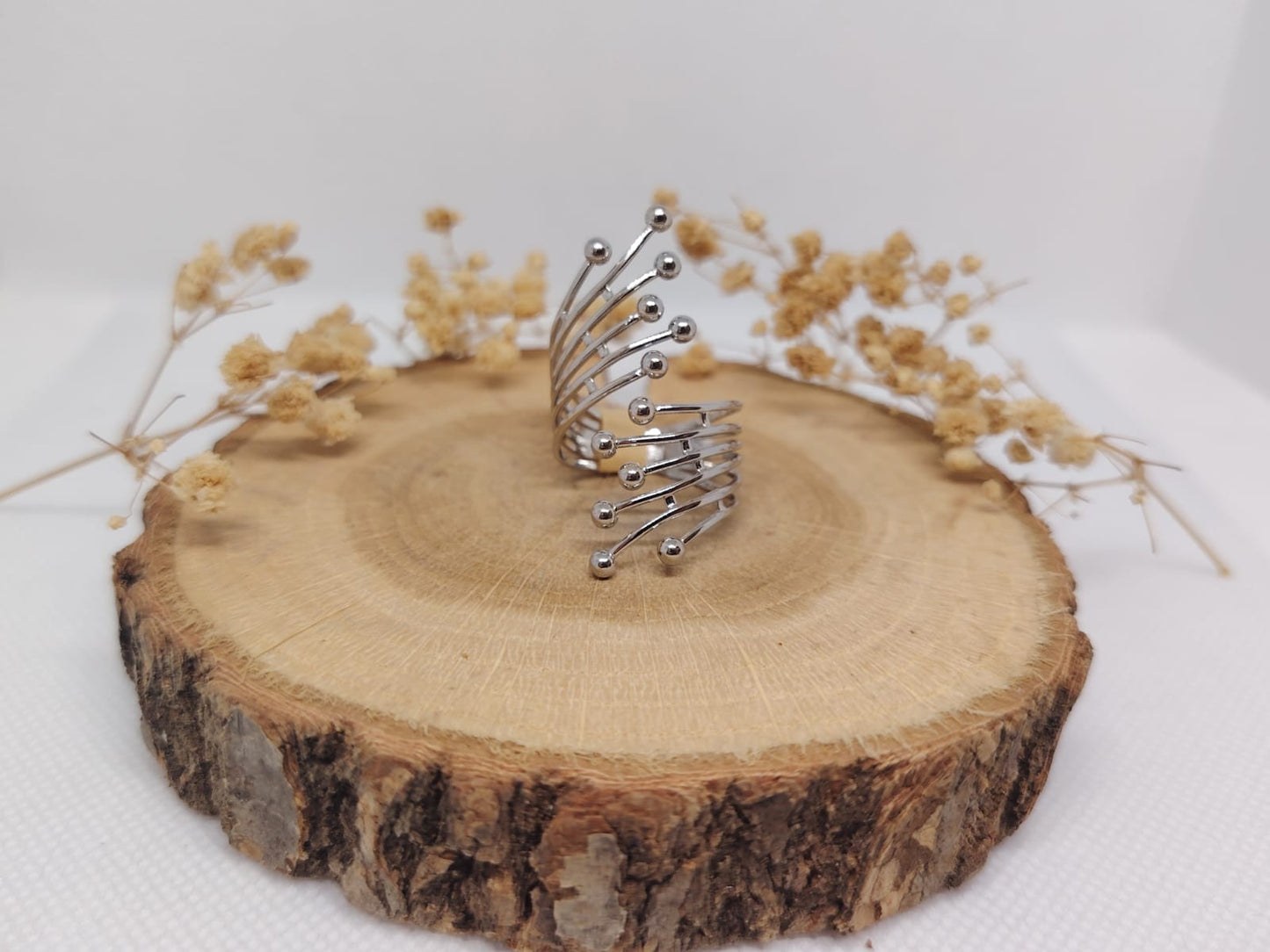 Bague Spirale Moderne en Acier Inoxydable – Design Aérien & Tendance