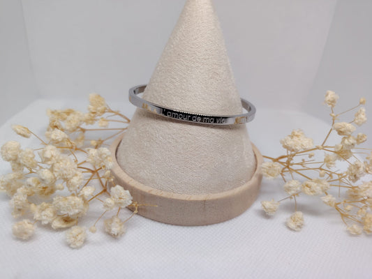 Bracelet Jonc « L’amour de ma vie » en Acier Inoxydable