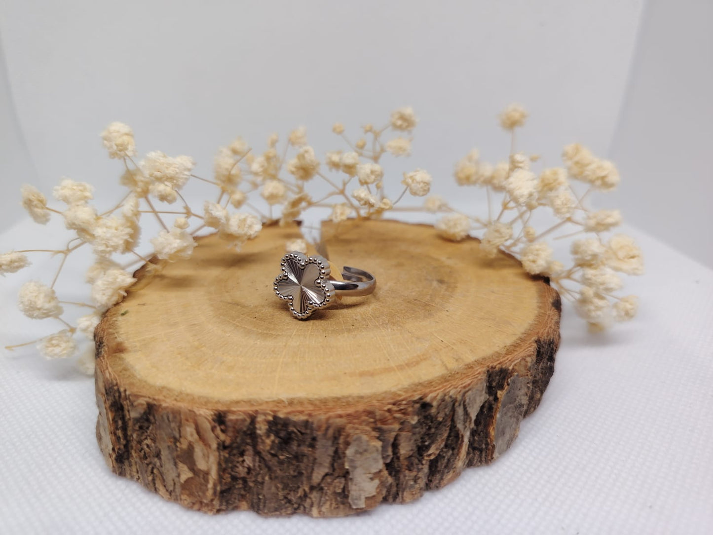 Bague Trèfle – Acier inoxydable