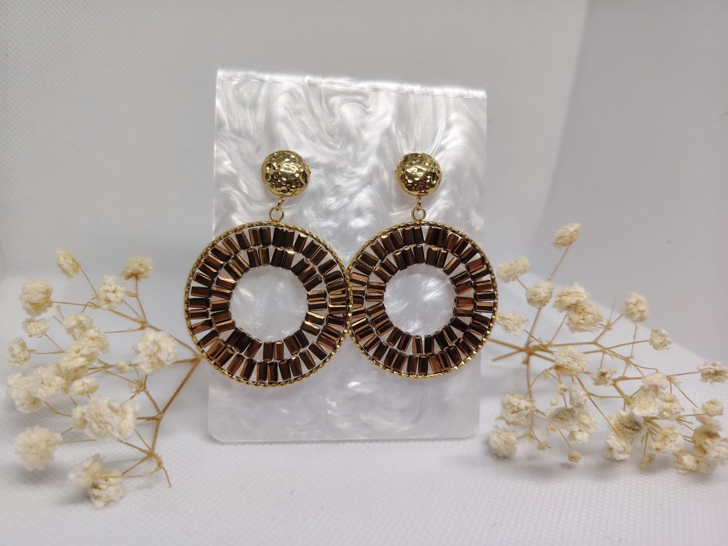 Boucles d’oreilles rondes dorées – Acier inoxydable