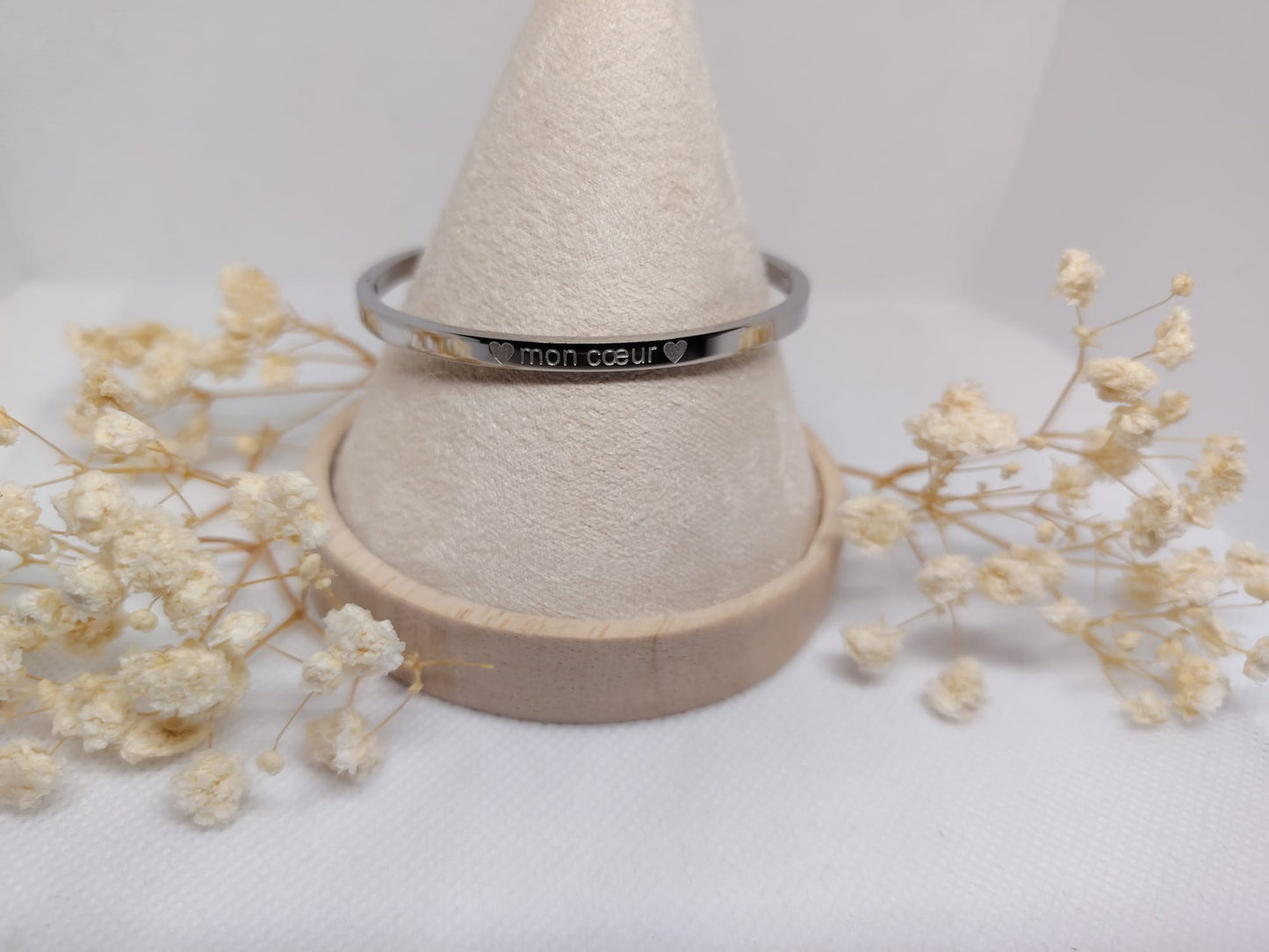 Bracelet Jonc « Mon Cœur » en Acier Inoxydable