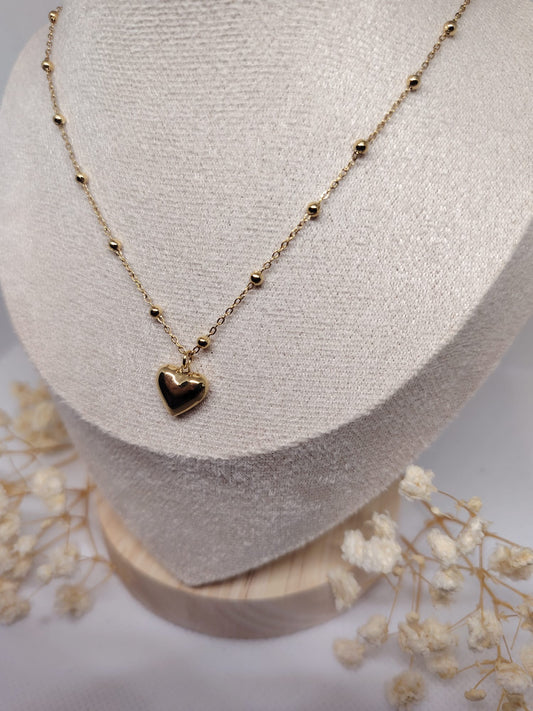 Collier Enfant Cœur Doré – Acier Inoxydable