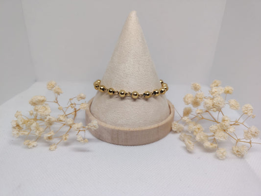 Bracelet perles dorées en acier inoxydable