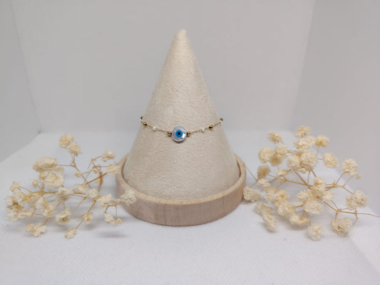 Bracelet Œil Protecteur – Acier Inoxydable Doré