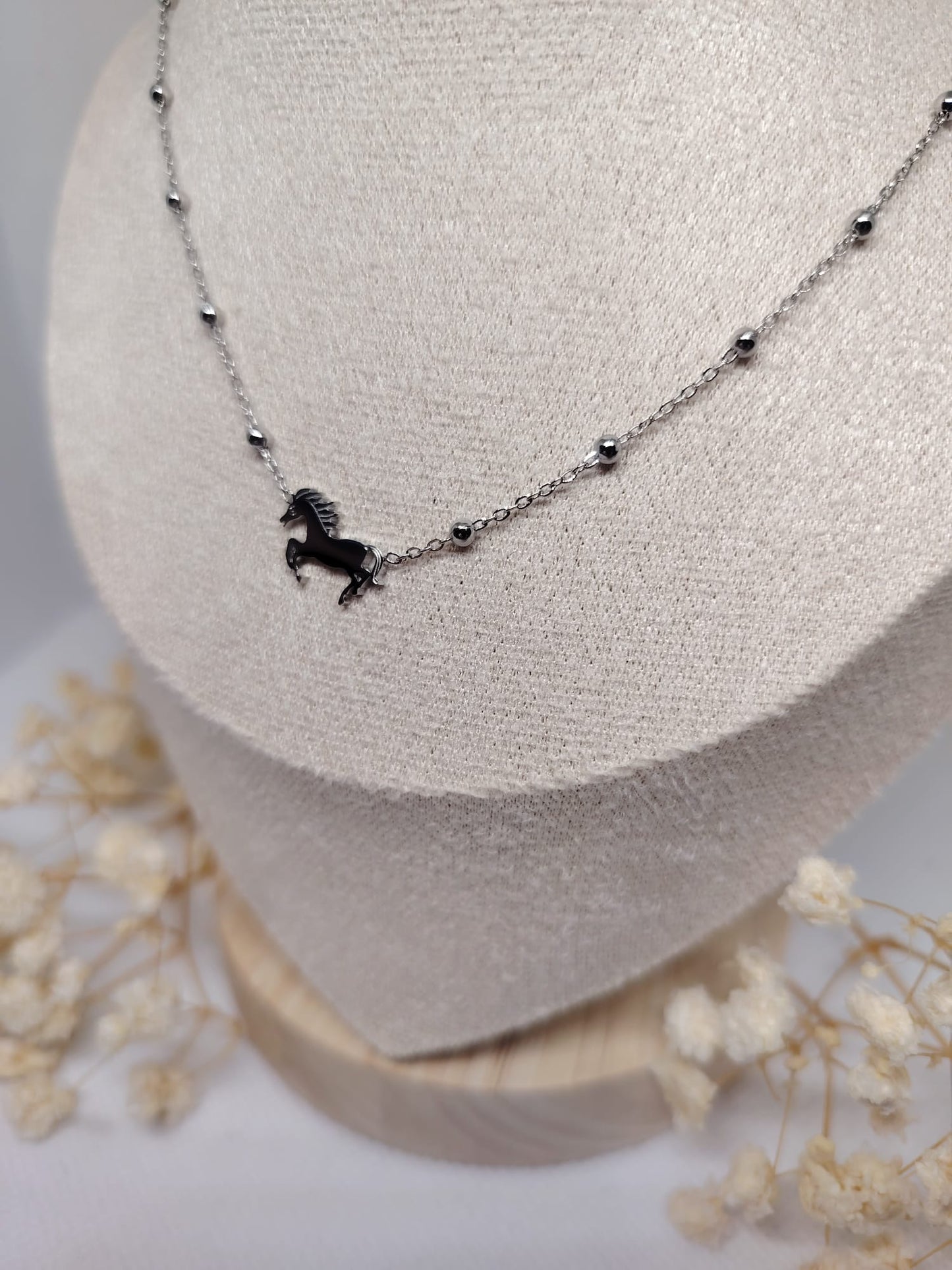Collier Enfant Cheval Argenté – Acier Inoxydable