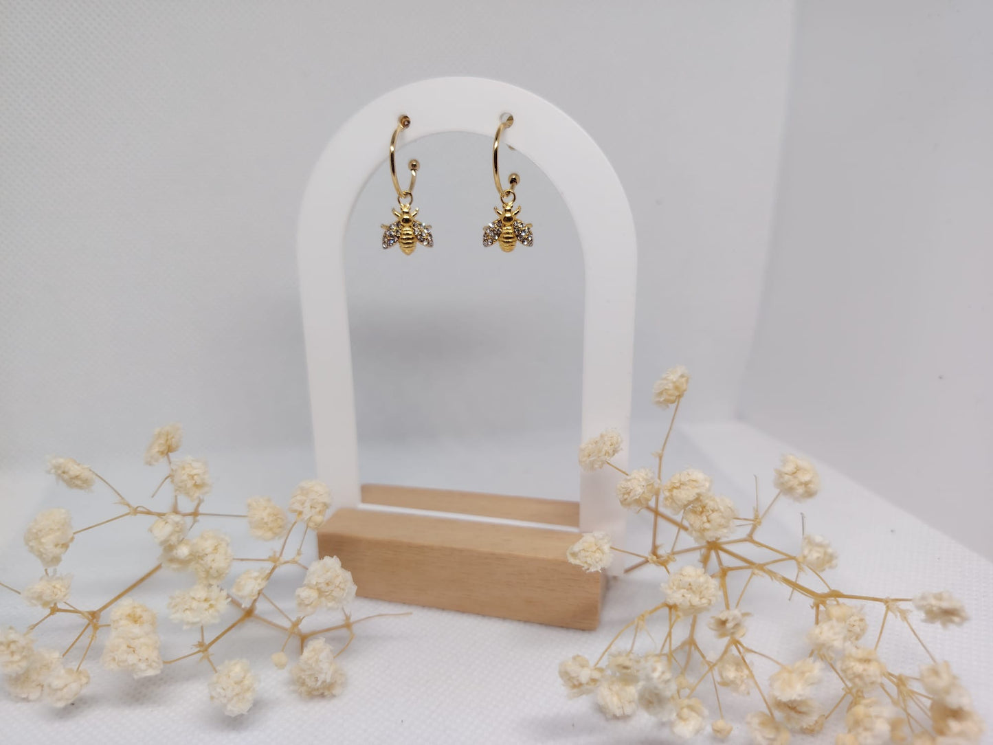 Boucles d’oreilles Abeille Dorée – Acier Inoxydable