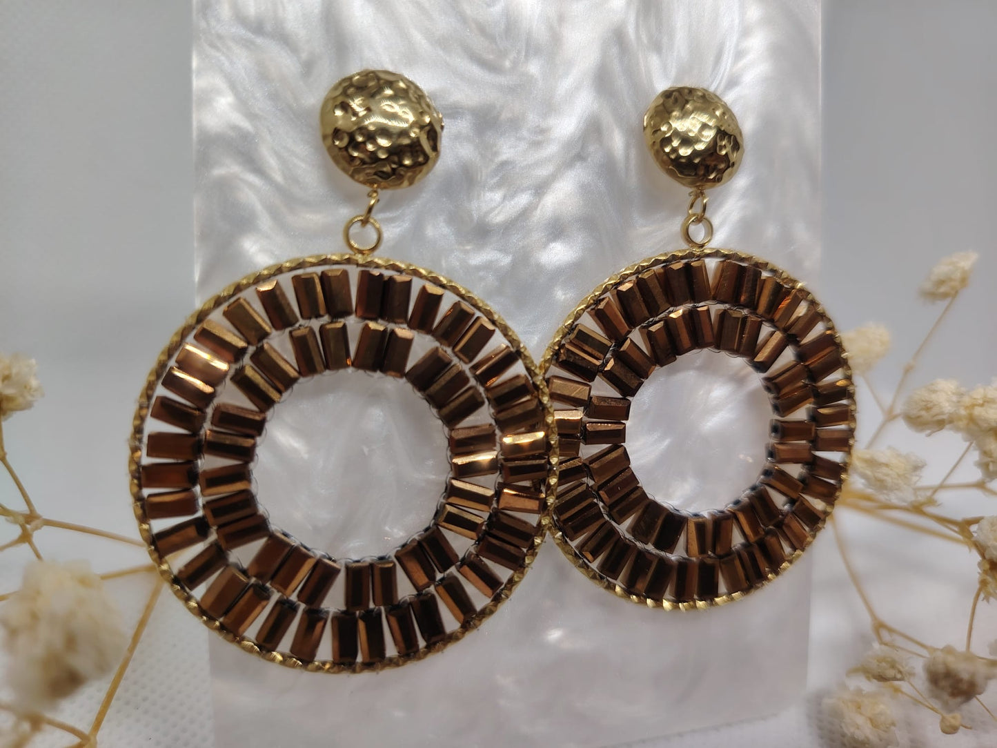 Boucles d’oreilles rondes dorées – Acier inoxydable