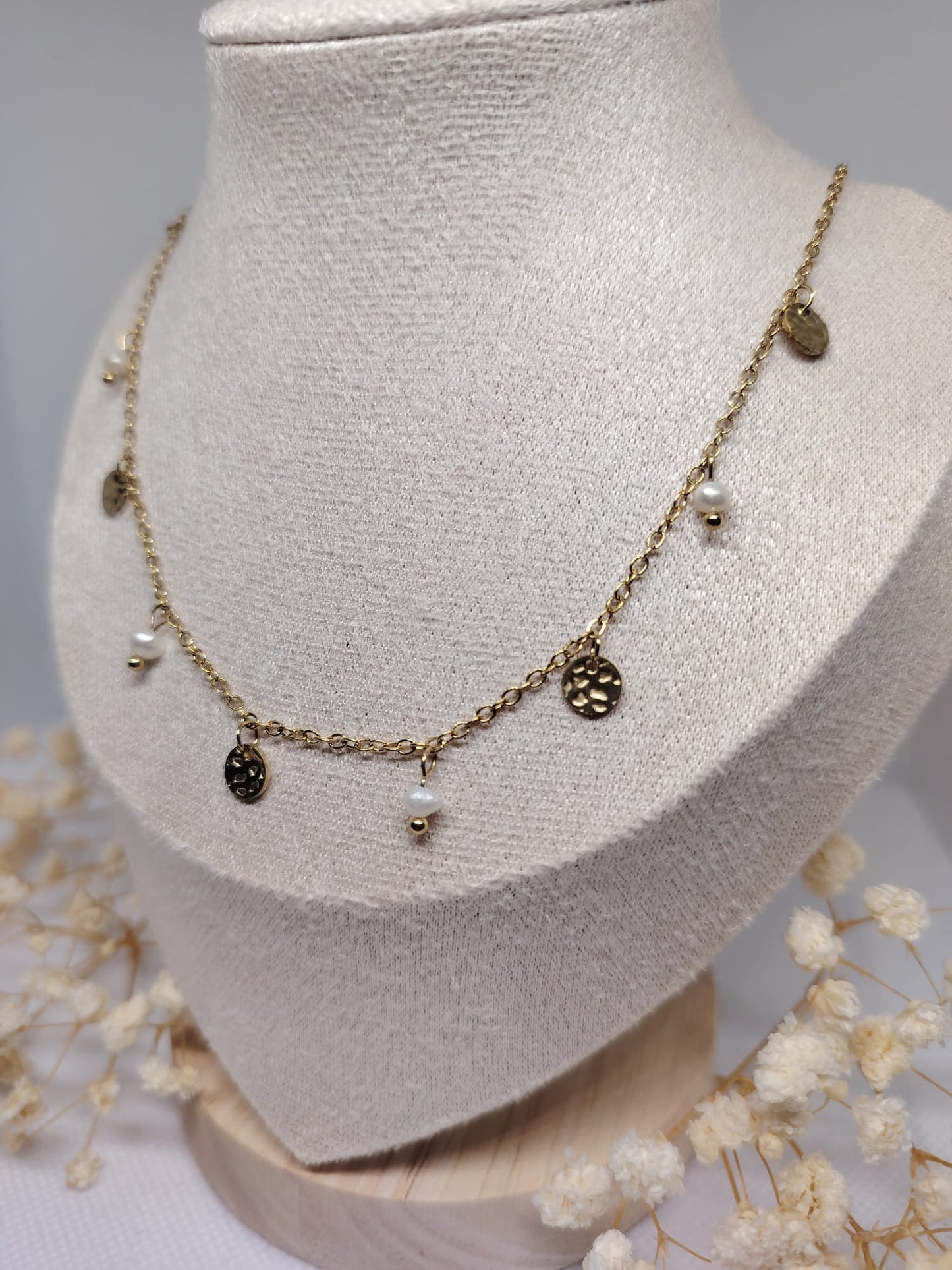 Collier Médaillons & Perles – Acier inoxydable