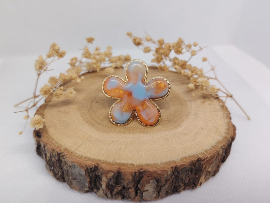 Bague Fleur Dorée en Acier Inoxydable – Douceur & Originalité