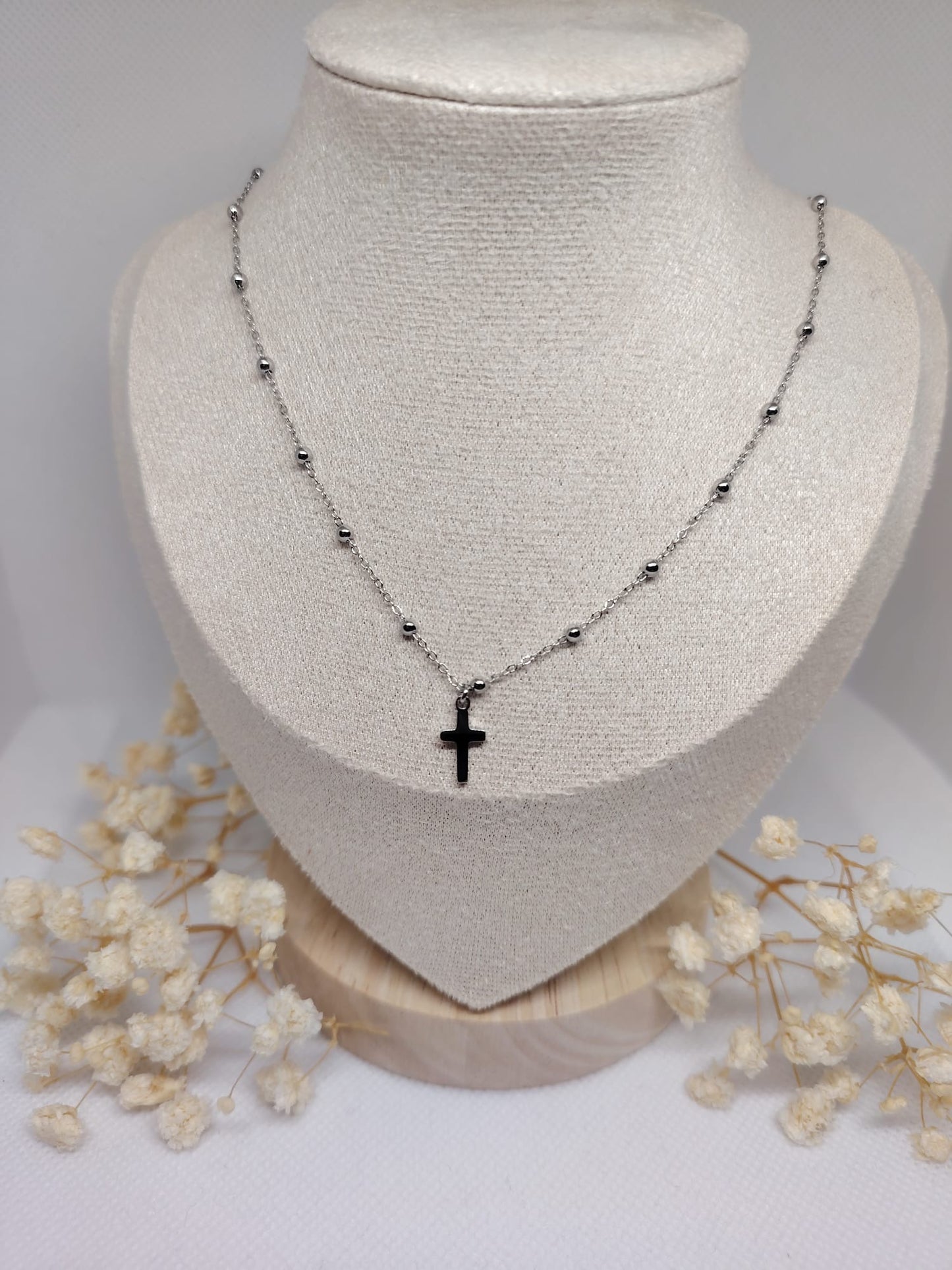 Collier Enfant Croix Argentée – Acier Inoxydable
