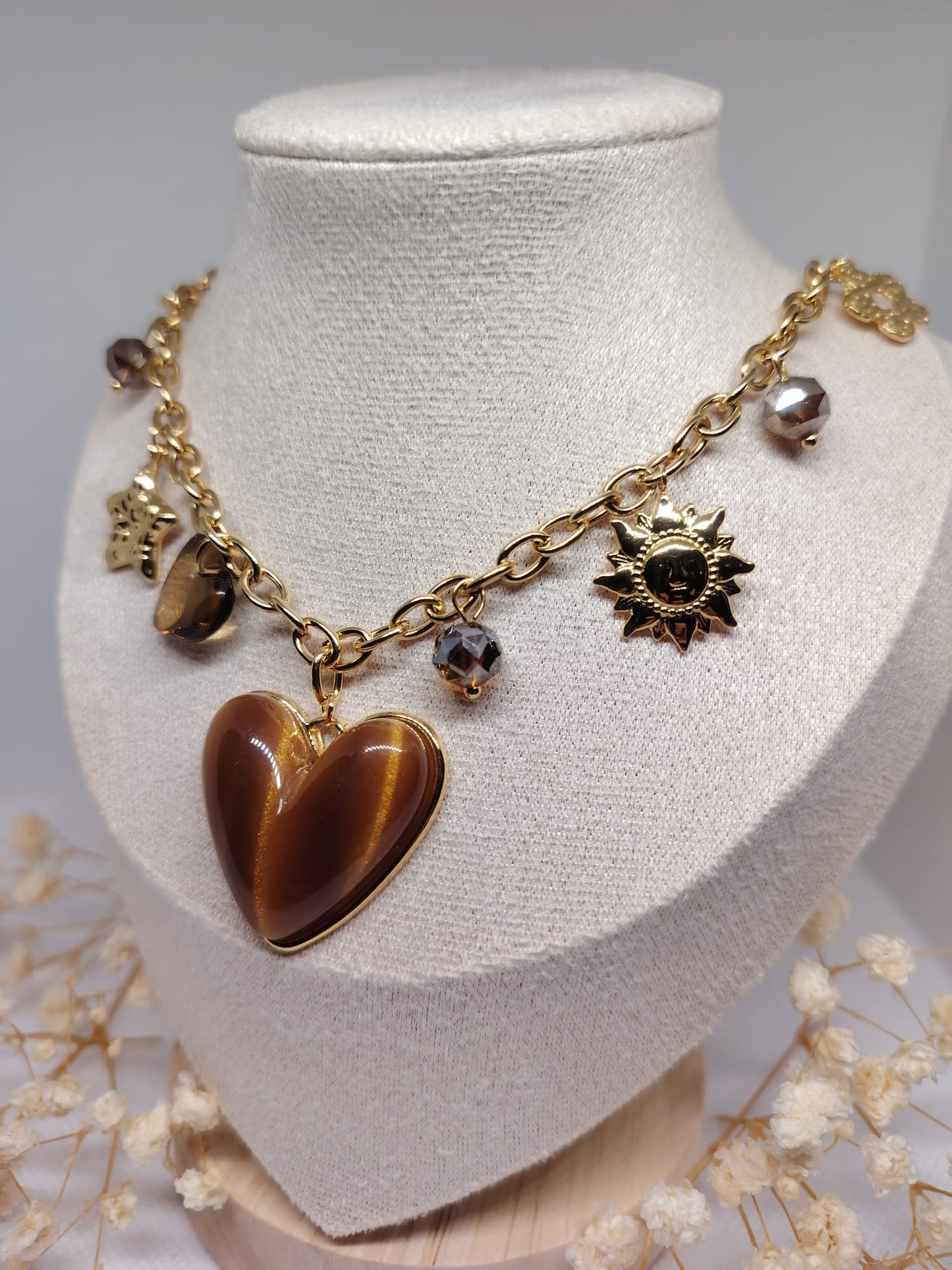 Collier charms cœur rouge – Acier inoxydable