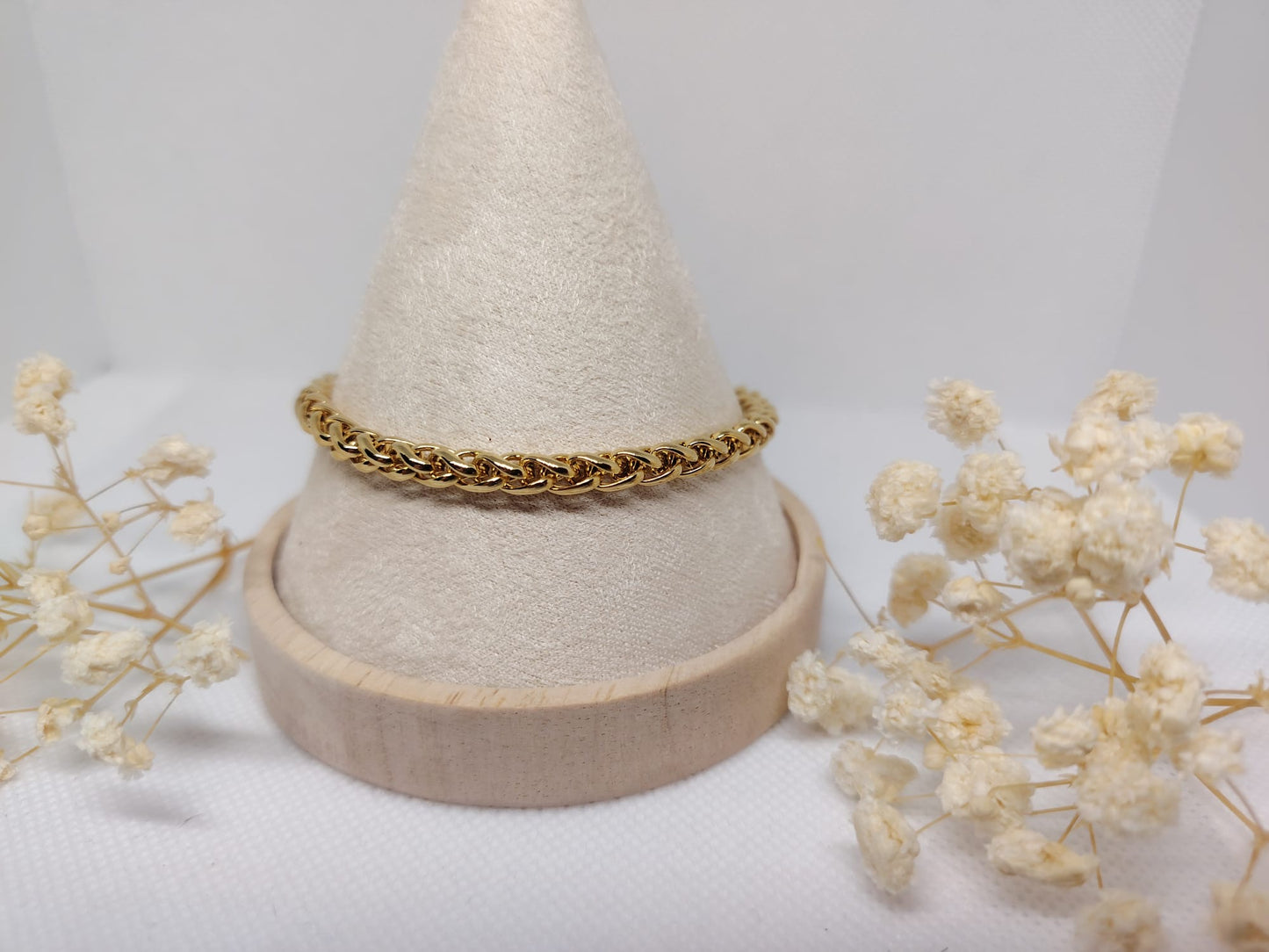 Bracelet chaîne dorée en acier inoxydable