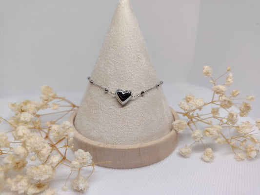 Bracelet Enfant Cœur Argenté – Acier Inoxydable