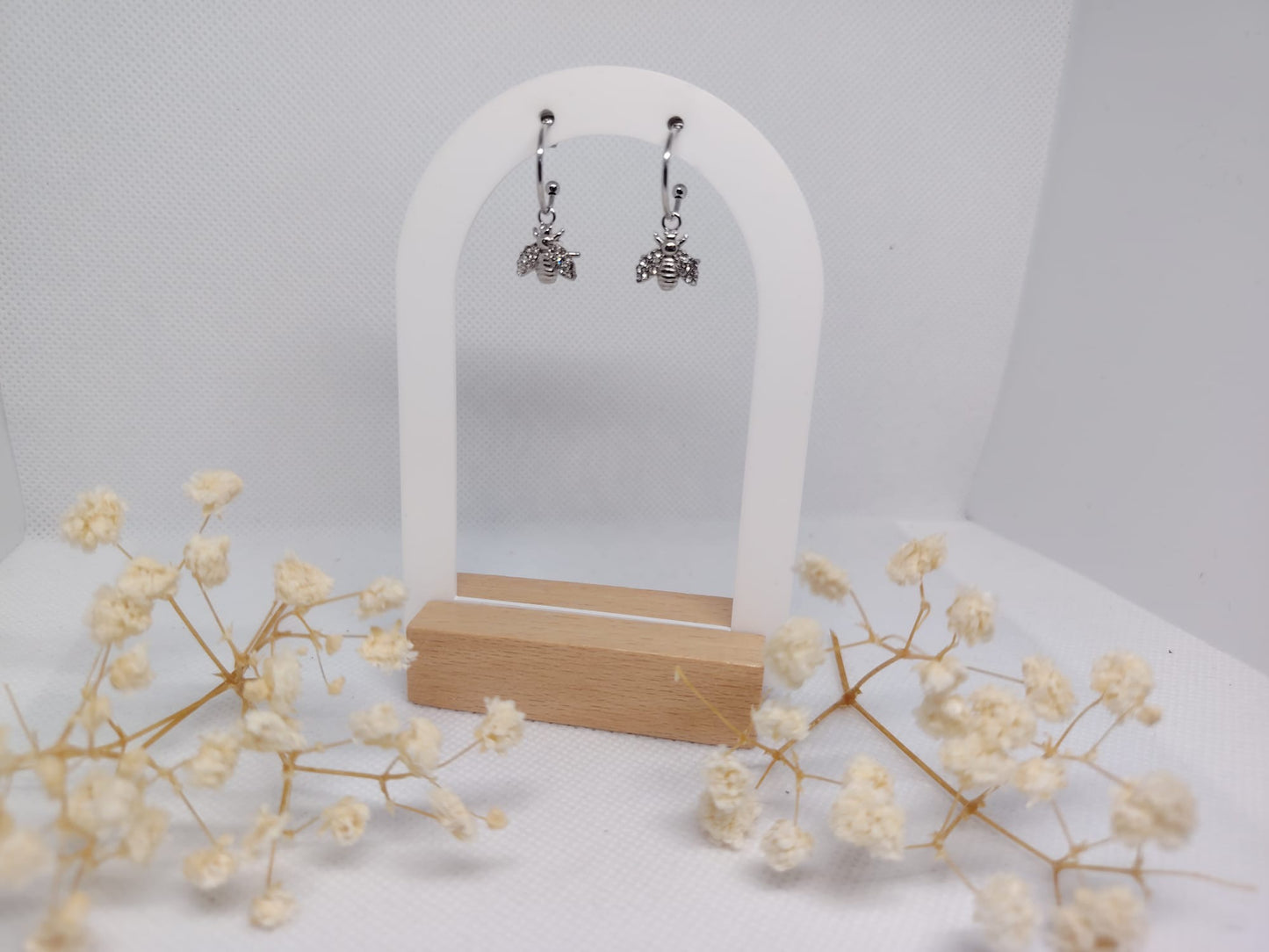 Boucles d’oreilles Abeille  Argent – Acier inoxydable