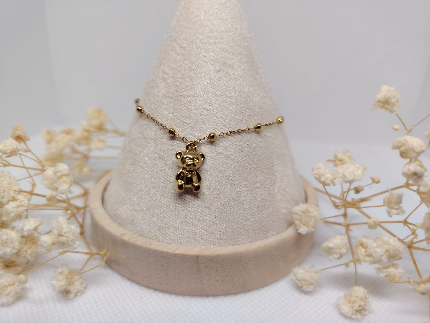 Bracelet Enfant Ourson Doré – Acier Inoxydable