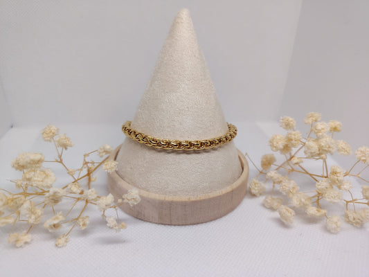 Bracelet chaîne dorée en acier inoxydable