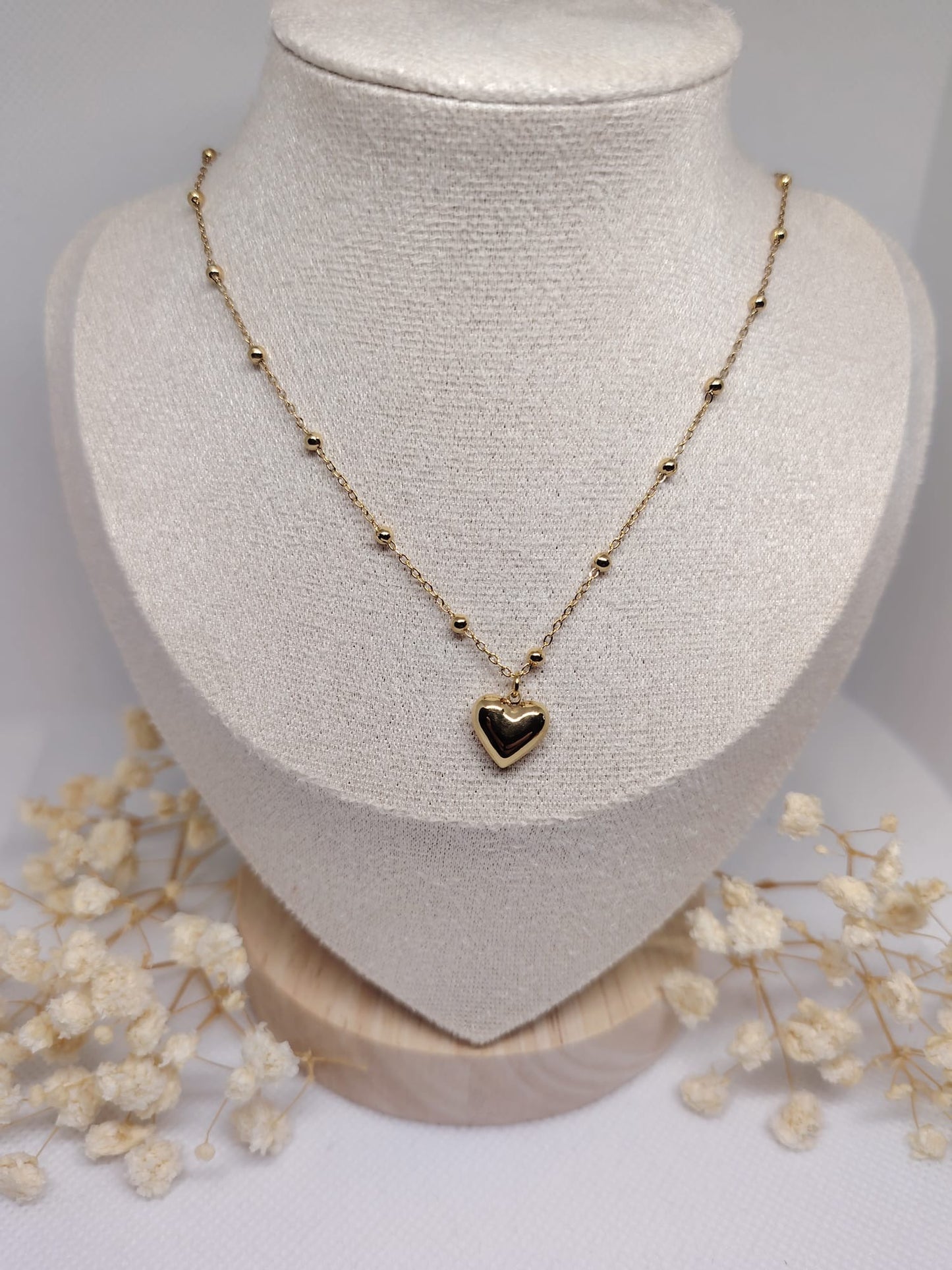 Collier Enfant Cœur Doré – Acier Inoxydable