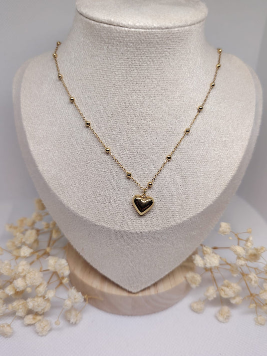 Collier Enfant Cœur Doré – Acier Inoxydable