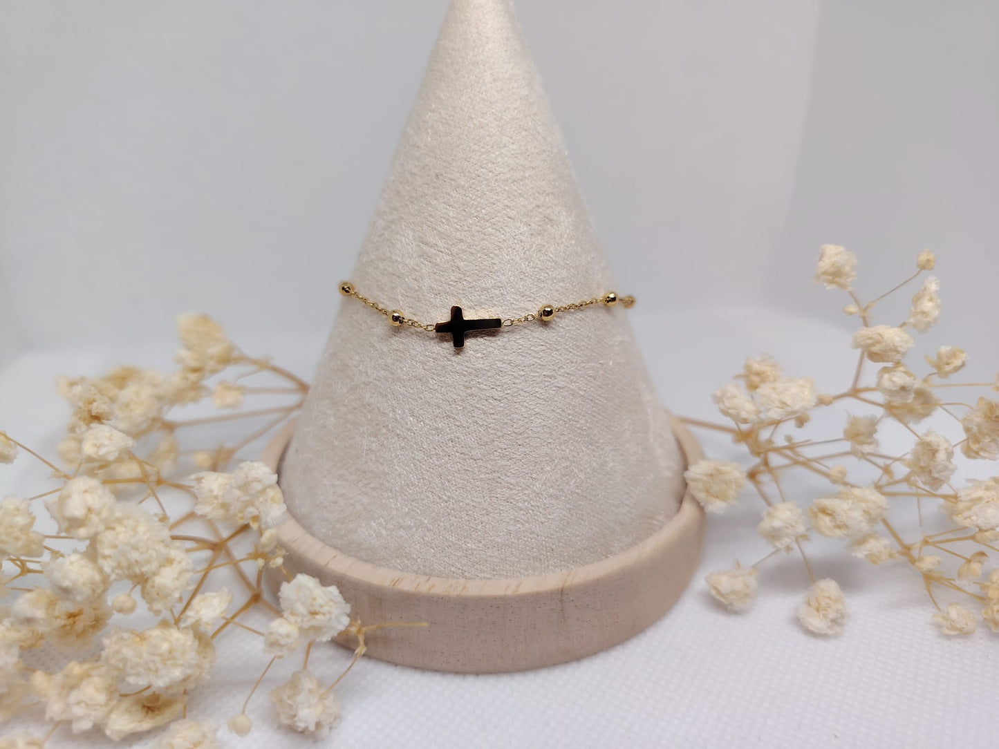 Bracelet Enfant Croix Doré – Acier Inoxydable