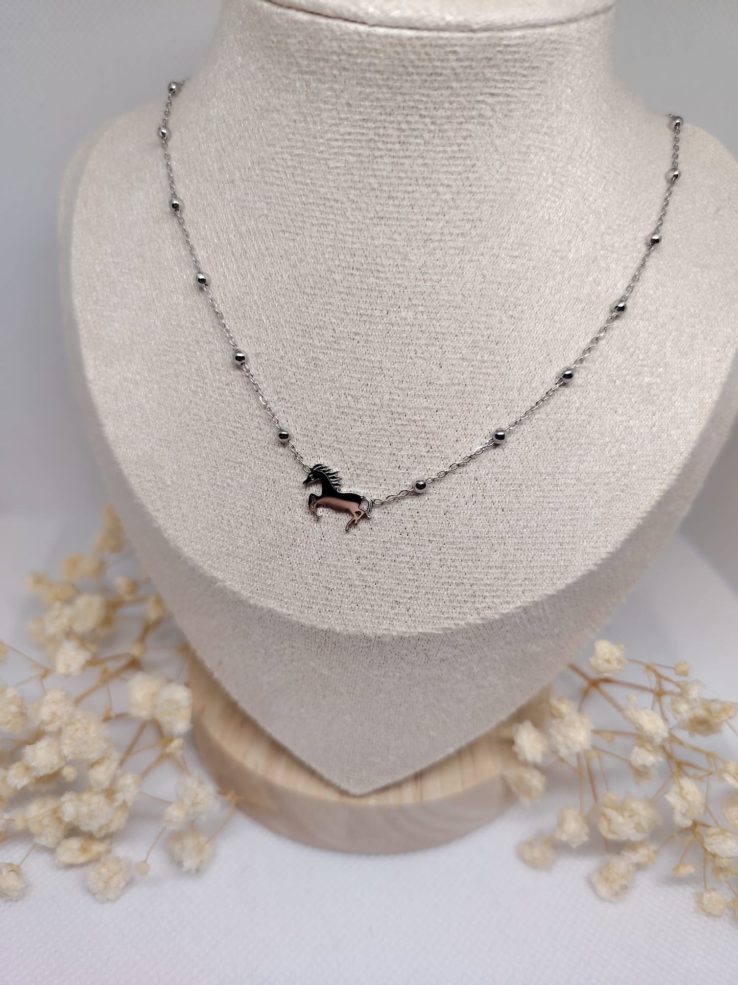 Collier Enfant Cheval Argenté – Acier Inoxydable