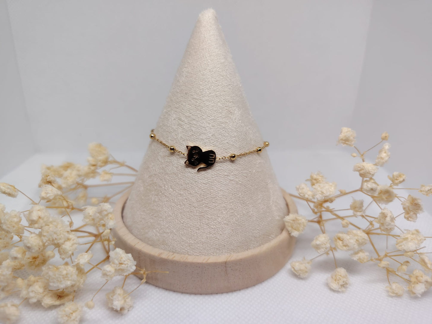 Bracelet Enfant Chat Doré – Acier Inoxydable