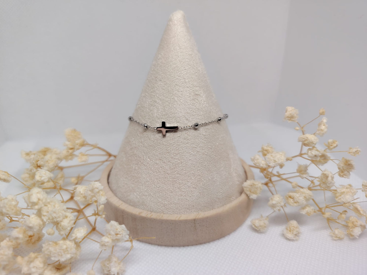 Bracelet Enfant Croix Argenté – Acier Inoxydable