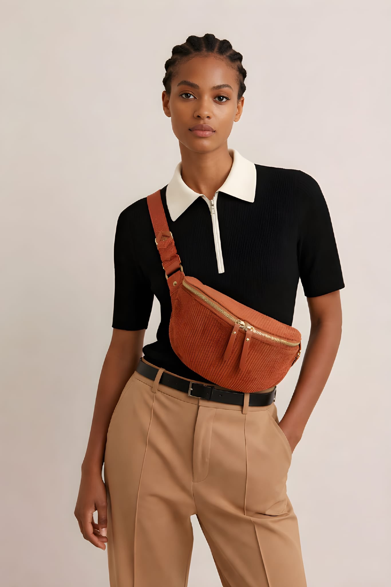 Sac banane femme en velours côtelé – Tendance & pratique