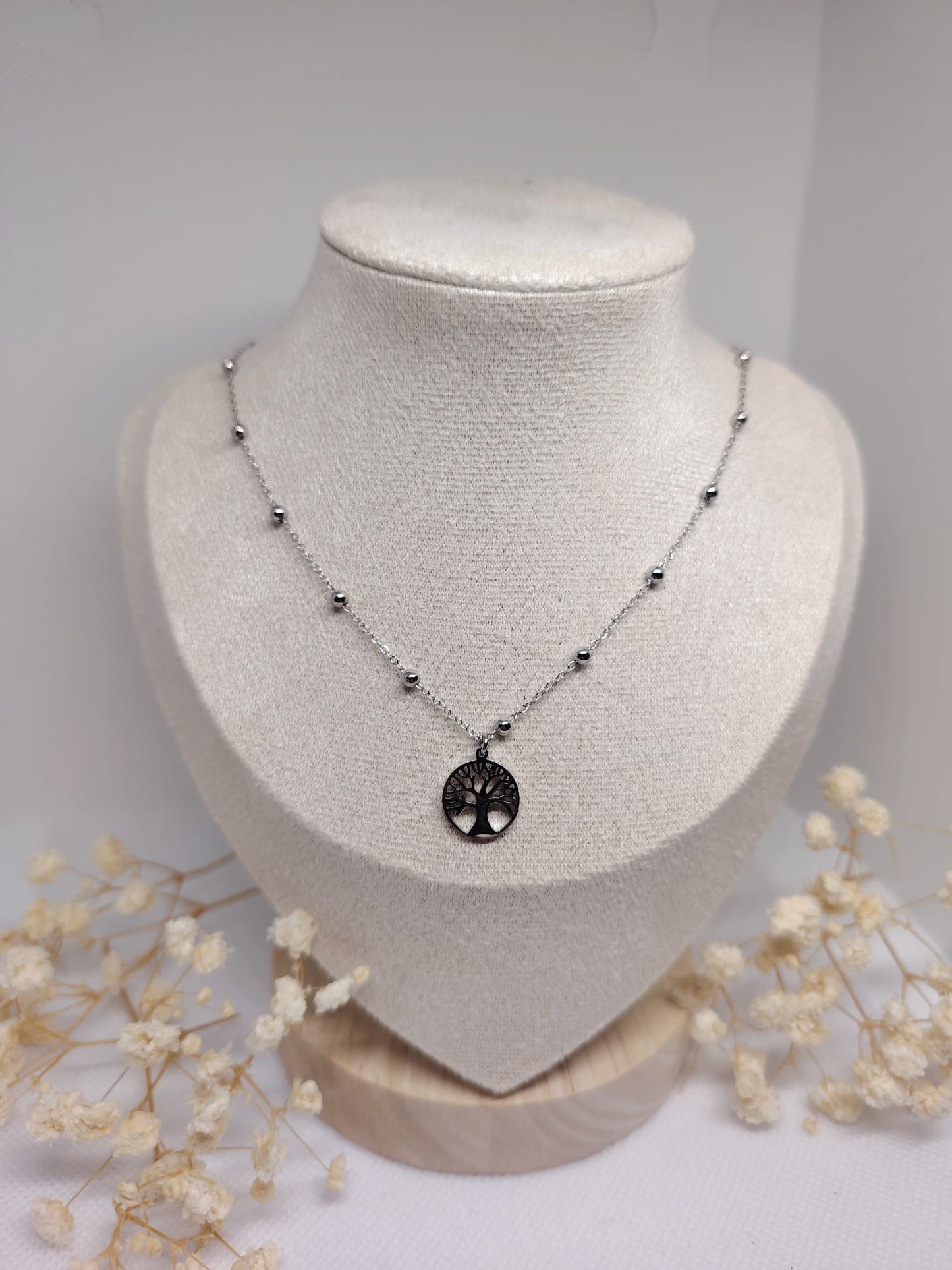 Collier Arbre de Vie en acier inoxydable – Argenté
