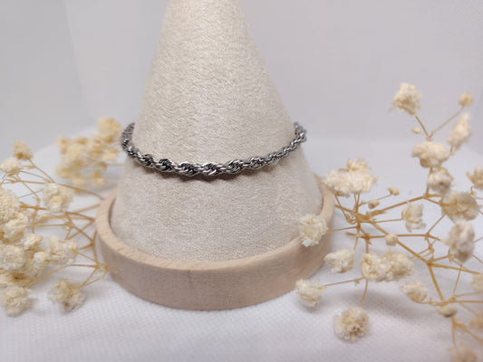 Bracelet Maille Torsadée en Acier Inoxydable