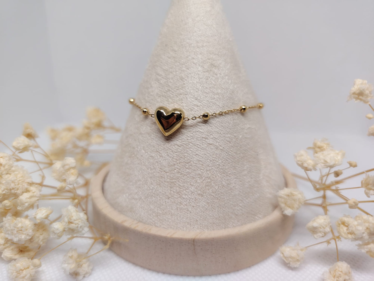 Bracelet Enfant Cœur Doré – Acier Inoxydable