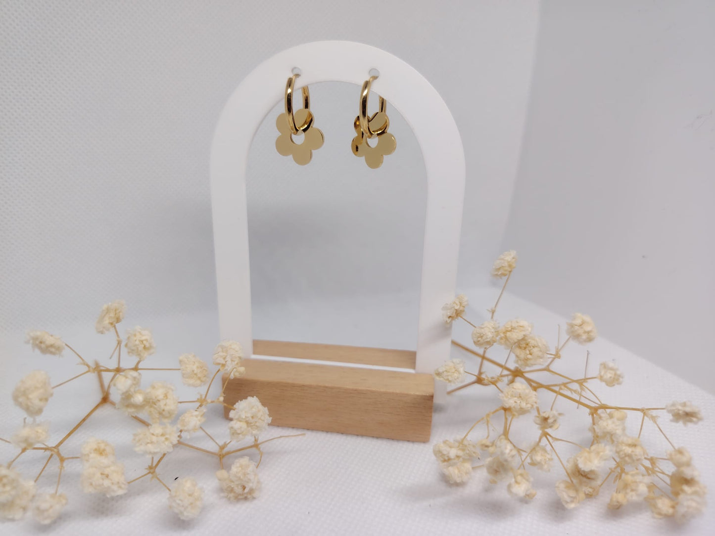 Boucles d’oreilles Trèfle Doré – Acier Inoxydable